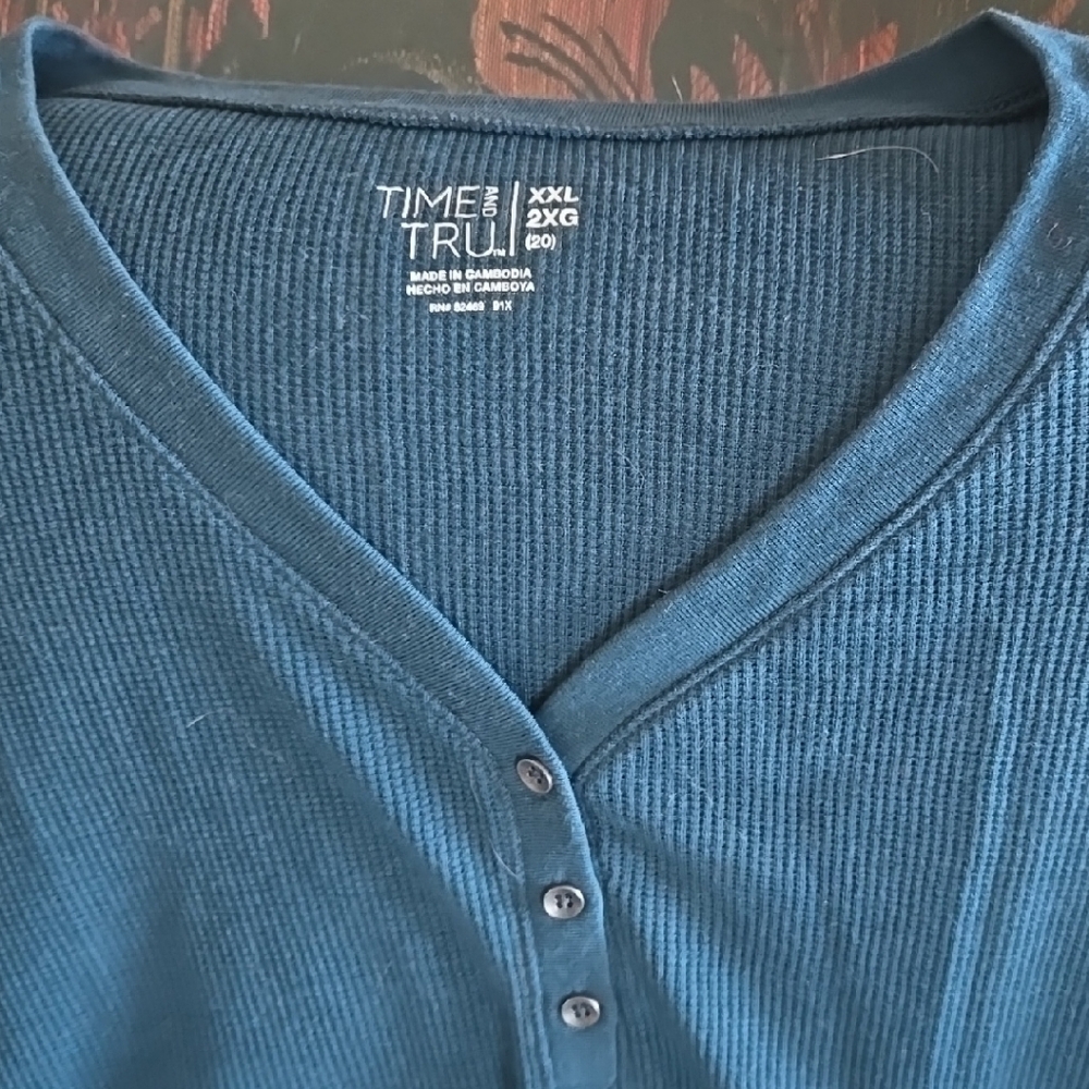 Time and Tru Women's Sweater - Teal